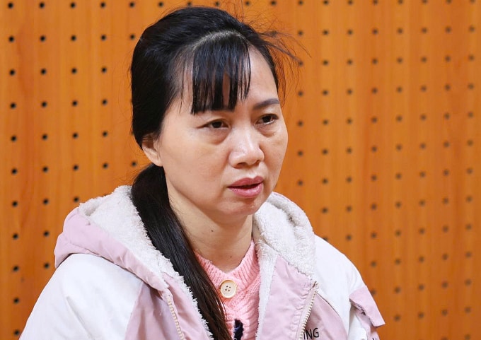 Nguyễn Thị Nga tại cơ quan điều tra. Ảnh: Công an cung cấp