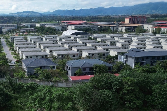 Khu phức hợp KK Park ở Myawaddy, Myanmar, một trong những tụ điểm lừa đảo khét tiếng nhất tại quốc gia này, trong ảnh chụp hồi tháng 9/2025. Ảnh: AFP