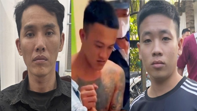 Luân, Lên và Sơn (từ trái qua) thời điểm bị bắt. Ảnh: Công an cung cấp