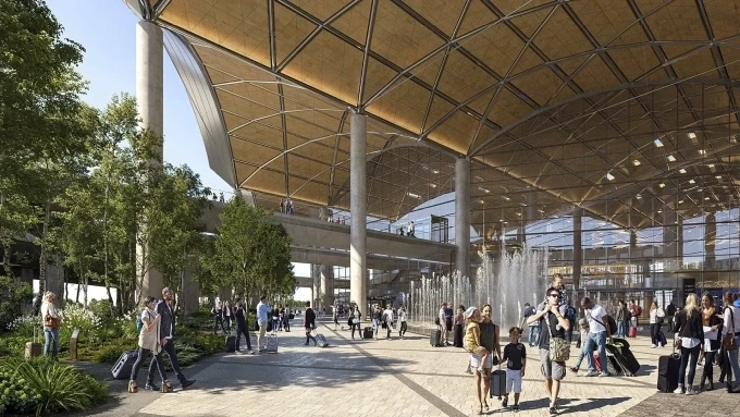 Phối cảnh bên trong sân bay Port Polska. Ảnh: Foster + Partners
