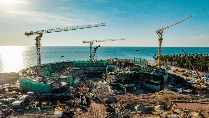 Cụm dự án Trung tâm hội nghị APEC đạt 33% tiến độ sau chưa đầy 6 tháng thi công. Ảnh: Sun Group