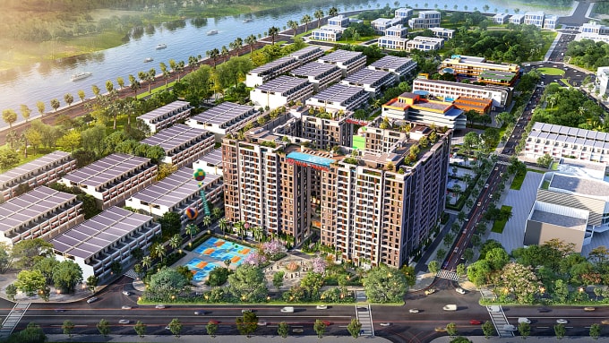 Phối cảnh dự án nhà ở xã hội CT-01 ở khu đô thị An Bình Tân, phường Nam Nha Trang. Ảnh: Alphanam Group