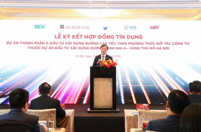 Ông Tô Huy Vũ, Chủ tịch Hội đồng thành viên Agribank phát biểu tại buổi lễ. Ảnh: Agribank