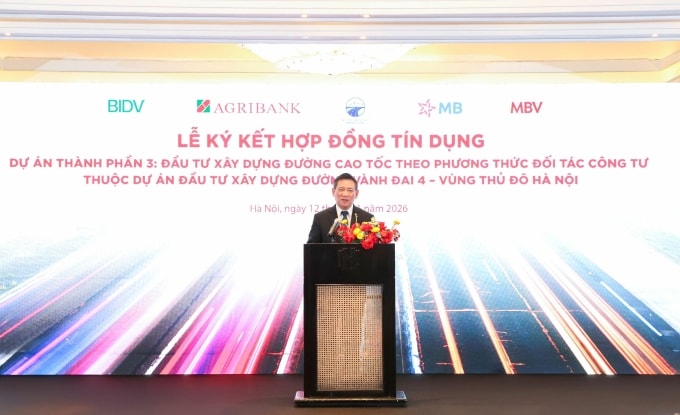 Phó Thủ tướng Hồ Đức Phớc phát biểu tại lễ ký hợp tác. Ảnh: Agribank