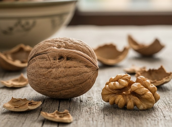 Hạt óc chó hỗ trợ giảm cân. Ảnh: AI