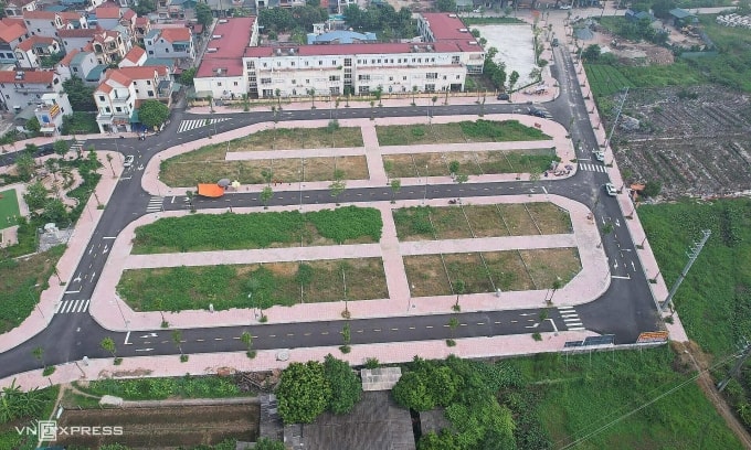 Một khu đất đấu giá tại xã Sơn Đồng (huyện Hoài Đức cũ). Ảnh: Anh Tú