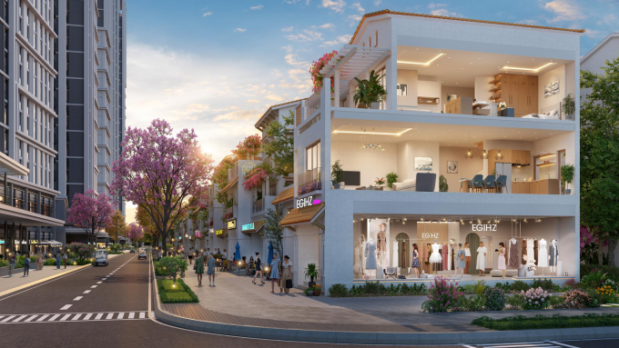 Villa nằm trên các tuyến đường nội khu rộng hơn 13 m, vỉa hè 4-6 m. Ảnh: Sun Group