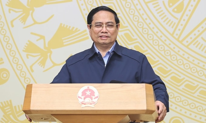 Thủ tướng Phạm Minh Chính chủ trì phiên họp sáng 13/1 về phát triển nhà ở xã hội, thị trường bất động sản. Ảnh: VGP