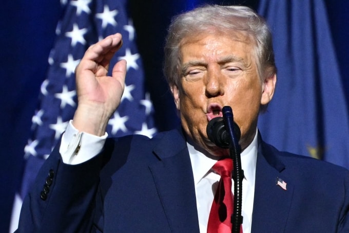 Tổng thống Mỹ Donald Trump phát biểu tại Câu lạc bộ Kinh tế Detroit, bang Michigan ngày 13/1. Ảnh: AFP