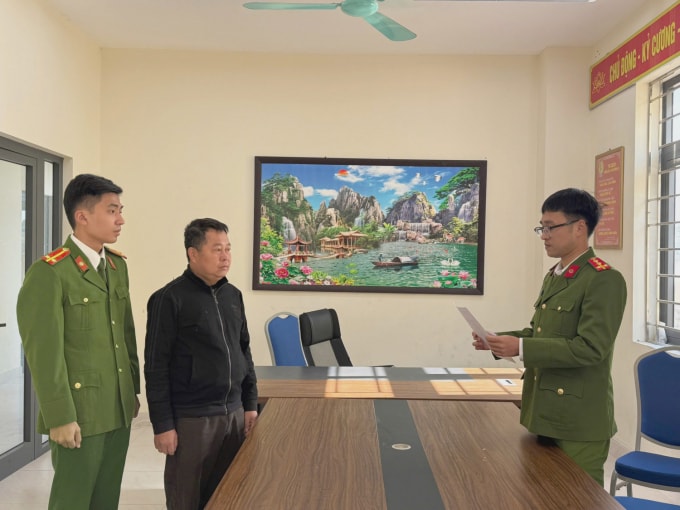 Cơ quan Cảnh sát điều tra Công an tỉnh Quảng Ninh quyết định khởi tố bị can đối với Đinh Quyền. Ảnh CACC