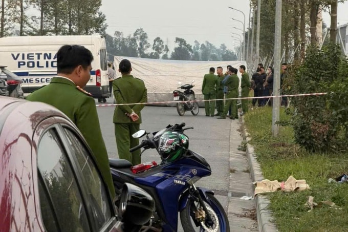 Công an phong tỏa hiện trường vụ án. Ảnh: Xuân Hoa