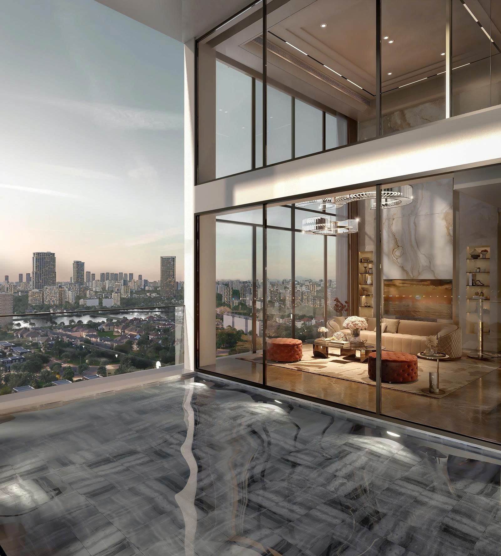 Không gian hồ bơi riêng tư tại “biệt thự trên không” The Rey Edition.