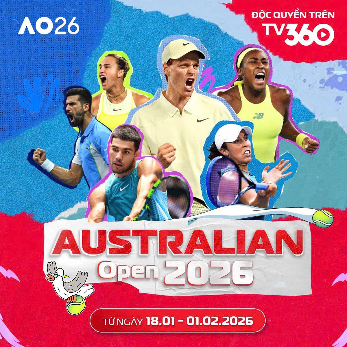 TV360 phát sóng độc quyền Australian Open