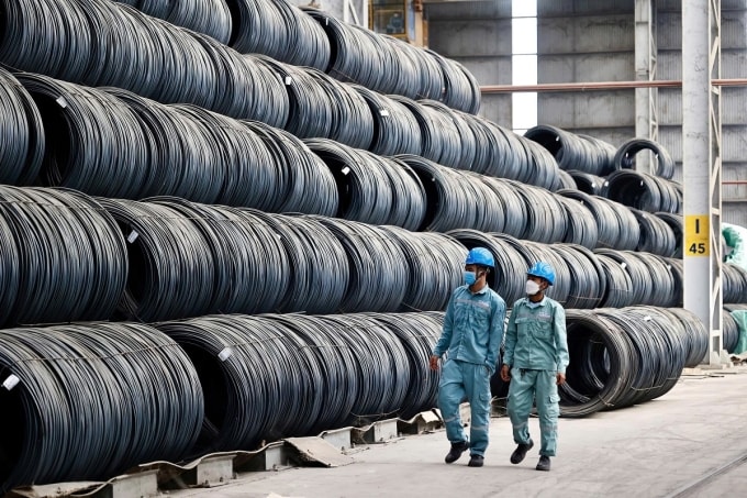 Sản phẩm thép ở Hòa Phát Dung Quất - một trong những đơn vị đóng góp lớn vào tăng trưởng GRDP của Quảng Ngãi. Ảnh: Trần Nghi