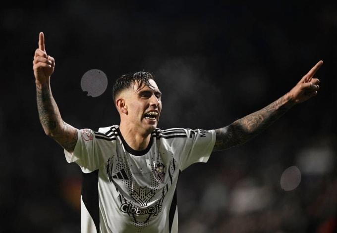 Betancor mừng bàn trong trận Albacete 3-2 Real ở vòng 1/8 Cup Nhà vua tối 14/1. Ảnh: Reuters