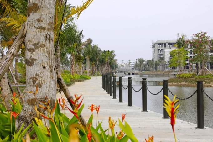 Chủ đầu tư cho biết, 80% tiện ích cảnh quan tại dự án đã hoàn thiện. Ảnh: