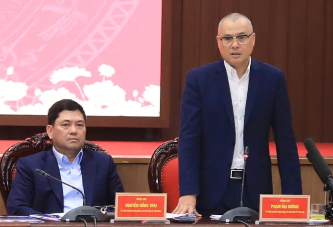 Bí thư Tỉnh ủy Phú Thọ Phạm Đại Dương góp ý tại hội nghị. Ảnh: Quang Thái