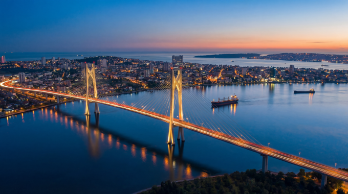 Phối cảnh cầu Cần Giờ về đêm. Ảnh: Masterise