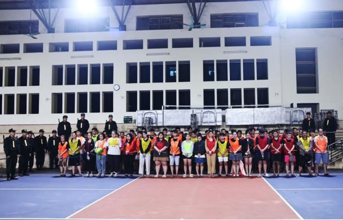 Những nghi can lừa đảo tại Campuchia bị bắt. Ảnh: Công an tỉnh Tuyên Quang