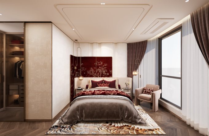 Thiết kế phòng ngủ căn hộ. Ảnh: CĐT