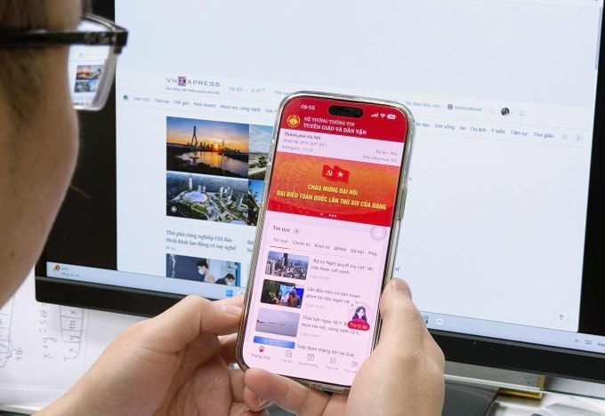 Giao diện ứng dụng Tuyên giáo và Dân vận trên điện thoại thông minh. Ảnh: Ngọc Thành