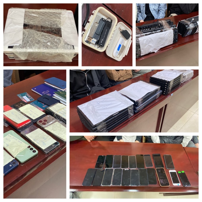 Tang vật bị thu giữ trong biệt thự. Ảnh: Công an cung cấp