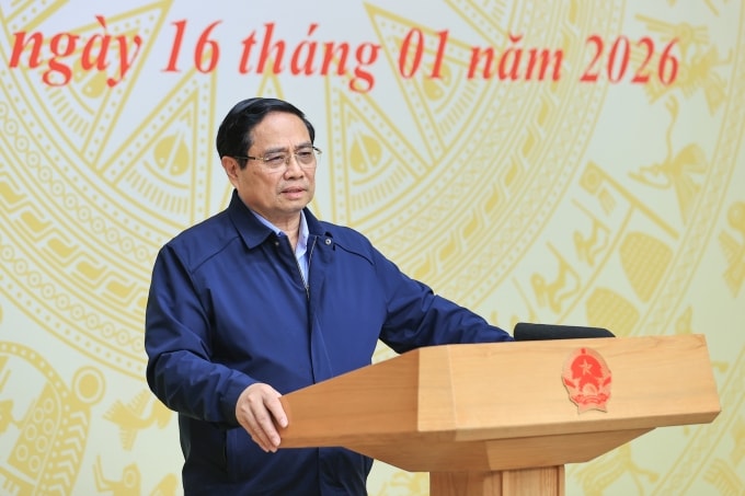 Thủ tướng Phạm Minh Chính phát biểu sáng 16/1. Ảnh: Nhật Bắc