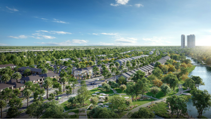 Phần lớn diện tích phân khu là cảnh quan, hạ tầng, tiện ích. Ảnh: Ecopark