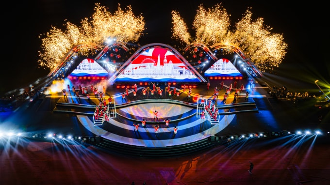 Sân khấu Lễ hội pháo hoa quốc tế Đà Nẵng 2025 được dàn dựng bởi Sun Group. Ảnh: Ánh Dương