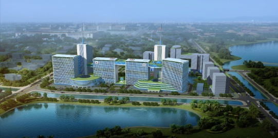 Phối cảnh Khu phức hợp y tế - chăm sóc sức khỏe người cao tuổi tại phường Hoàng Mai. Ảnh: Handico