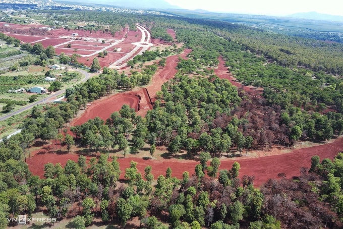 Hiện trạng khu vực triển khai dự án sân golf Đak Đoa. Ảnh: