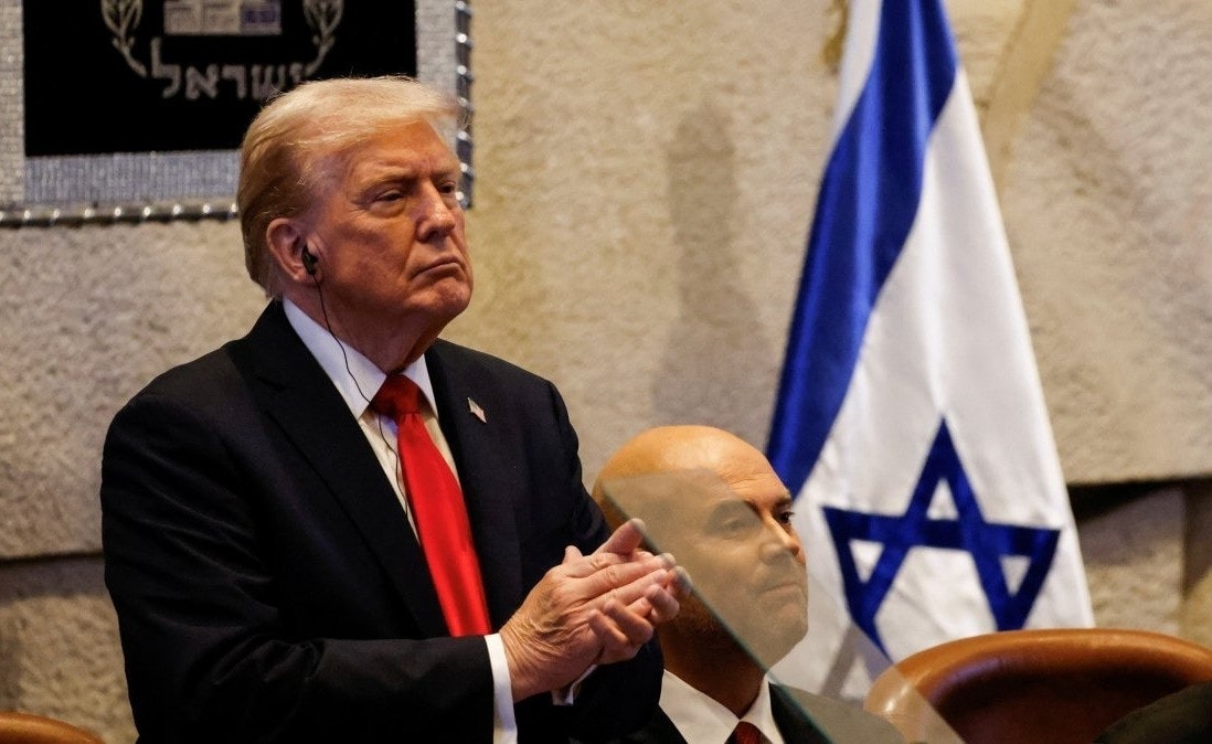 Tổng thống Trump khi có mặt tại Quốc hội Israel. (Ảnh: Reuters)