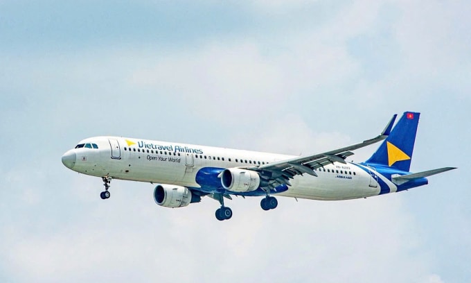 Một tàu bay Airbus A321 của Vietravel Airlines. Ảnh: Vietravel Airlines