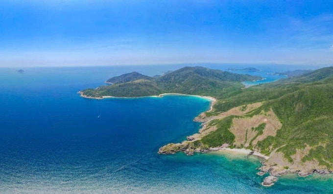 Cảnh quan thiên nhiên  của Bãi Tre từ trên cao. Ảnh: Vinpearl