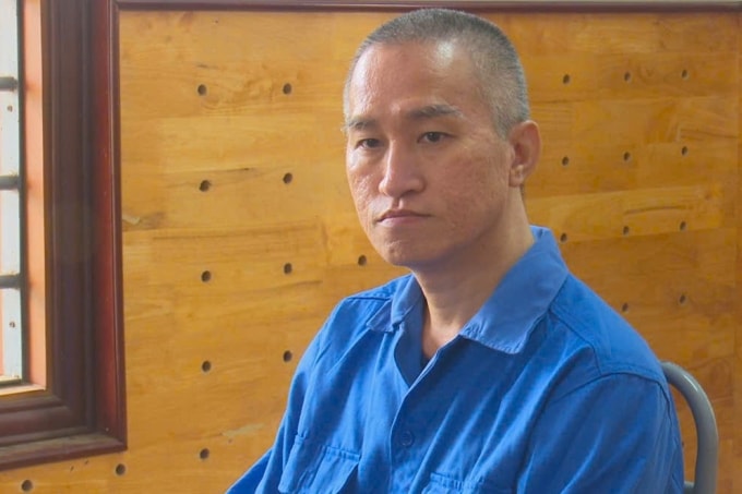 Đỗ Thanh Tâm tại cơ quan công an. Ảnh: Công an cung cấp