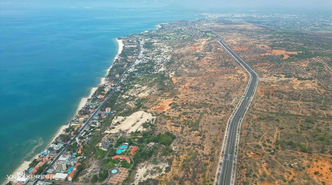 Khu vực dự kiến triển khai dự án khu đô thị thương mại dịch vụ mới Hàm Tiến - Mũi Né. Ảnh: Việt Quốc