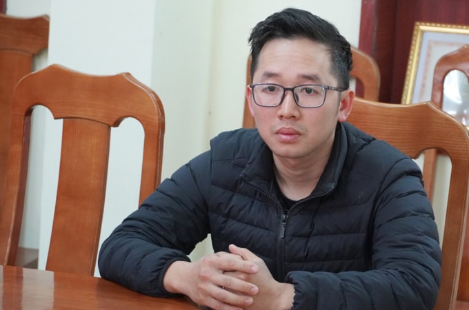 Lê Hữu Minh tại cơ quan điều tra. Ảnh: Công an tỉnh Quảng Trị