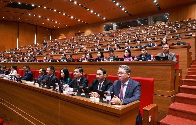 Đại biểu dự phiên họp sáng 21/1 Đại hội Đảng XIV. Ảnh: TTXVN