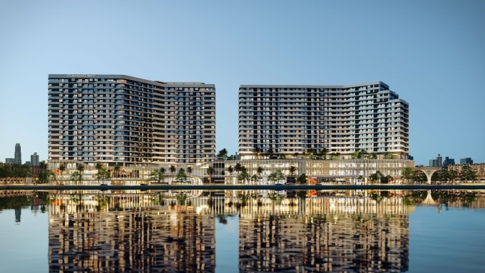 Căn hộ cao cấp và trung tâm thương mại Diamond Sky tại Van Phuc City. Ảnh: VPG