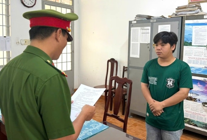 Trần Chí Vĩ thời điểm bị bắt. Ảnh: Công an cung cấp