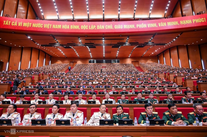 Đại biểu dự Đại hội Đảng XIV tại Trung tâm Hội nghị Quốc gia. Ảnh: Giang Huy