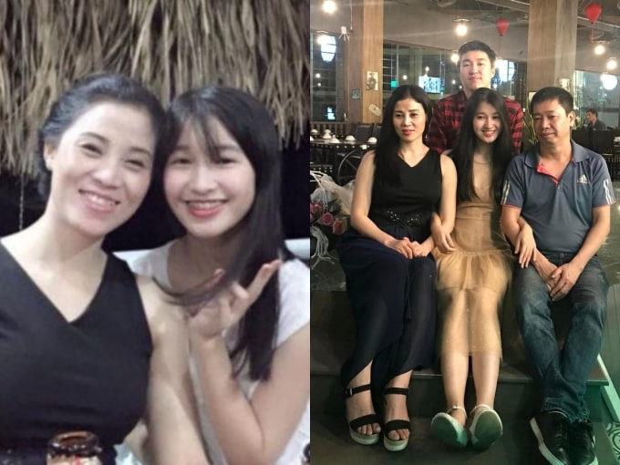 Á hậu Phương Nhi bên gia đình thuở niên thiếu.