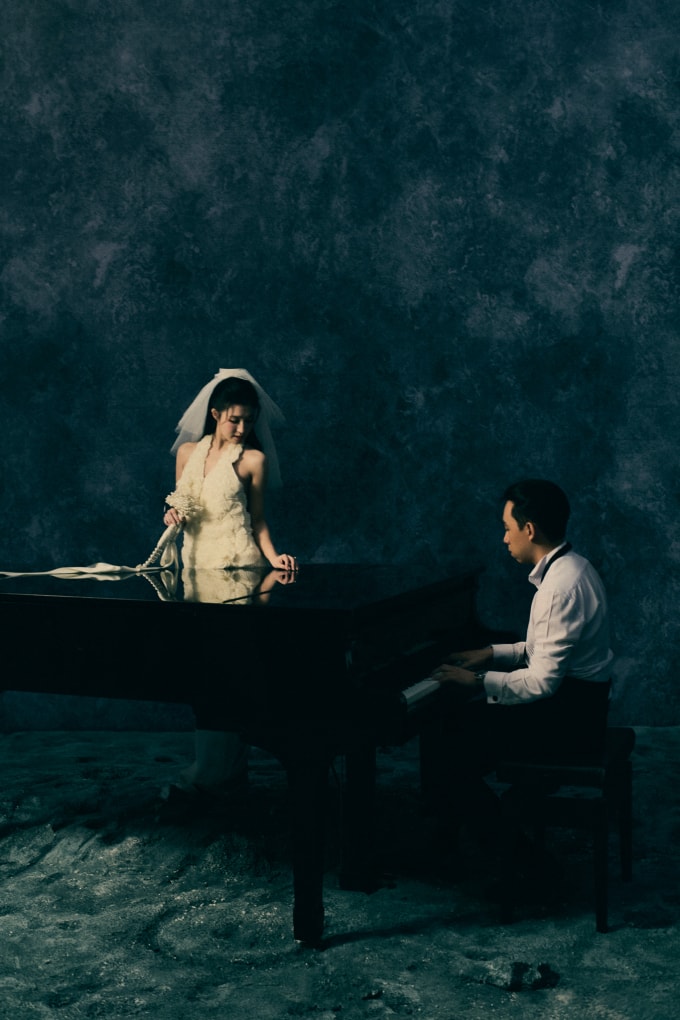 Bó hoa cưới ngọc trai mà Phương Nhi sử dụng khi chụp ảnh cưới.