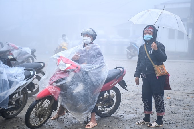 Nhiệt độ xuống thấp ở vùng núi cao. Ảnh: Giang Huy
