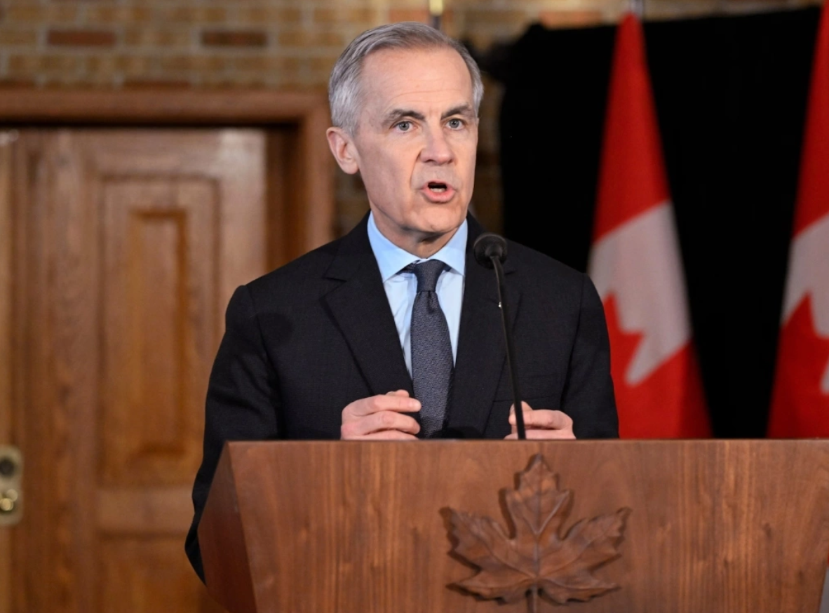 Thủ tướng Mark Carney trong bài phát biểu trước toàn quốc. (Nguồn: The Canadian Press)
