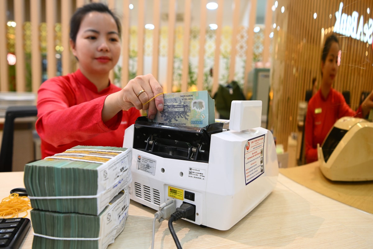 Văn phòng giao dịch ngân hàng của một ngân hàng. Ảnh: Giang Huy