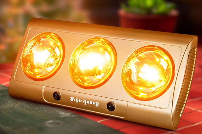 Một mẫu đèn sưởi hồng ngoại. Ảnh: Điện quang