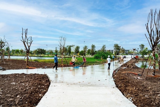 Hạ tầng dần hoàn thiện tại dự án. Ảnh: CĐT