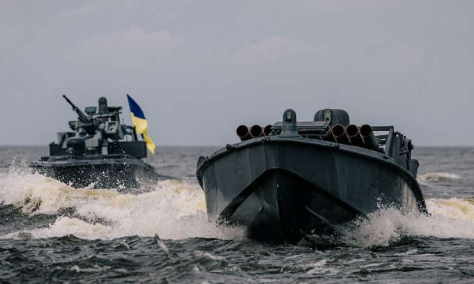 Xuồng không người lái Sea Baby của Ukraine trong ảnh công bố tháng 10/2025. Ảnh: SBU