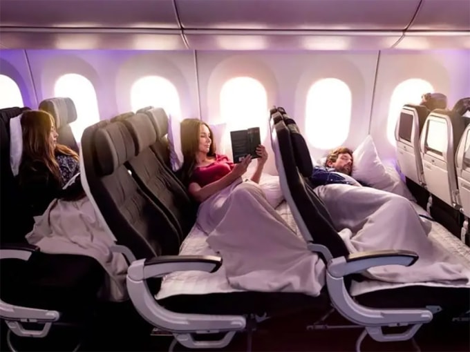 Ghế giường của Air New Zealand. Ảnh: BI